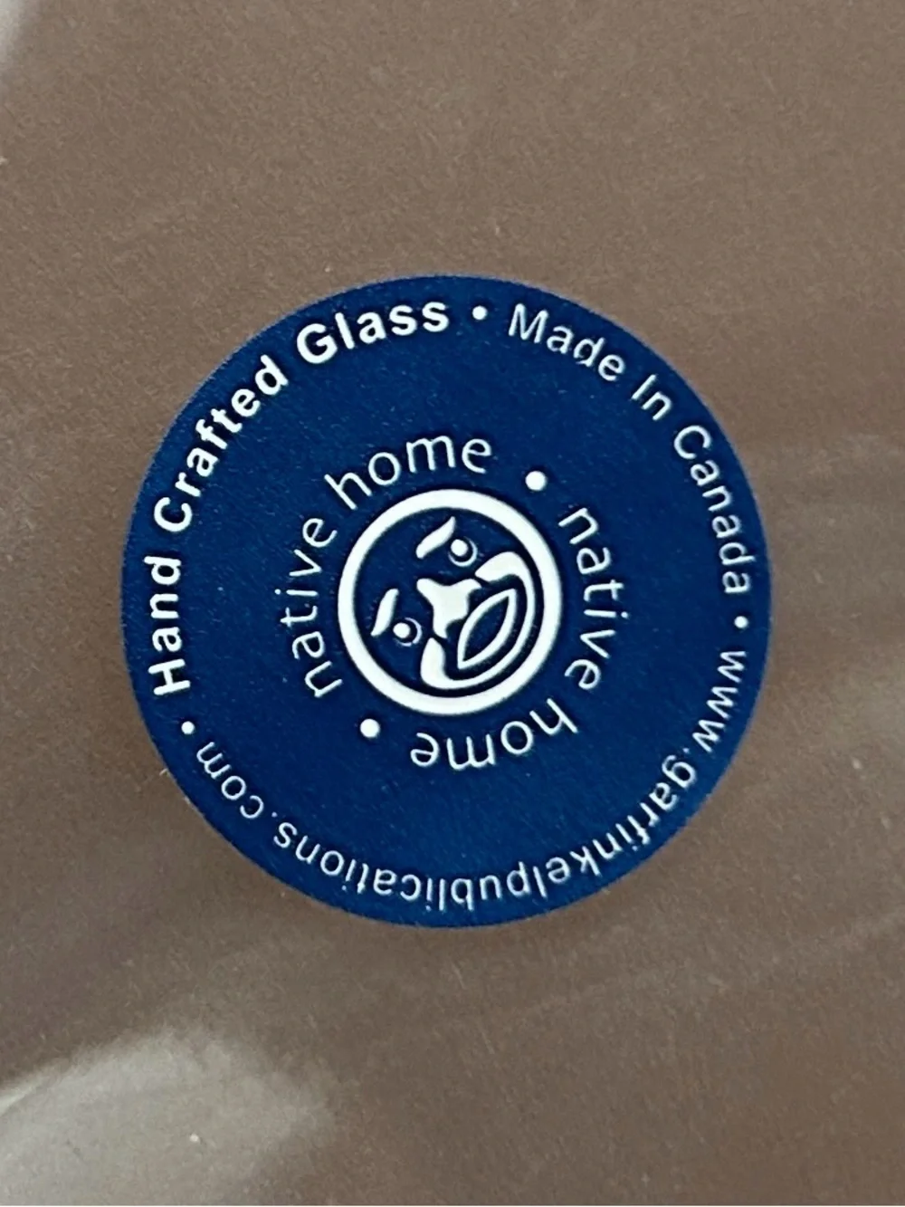 Native Canadian Art, Salmon Clear and Frosted Glass Plate with Salmon Fish
